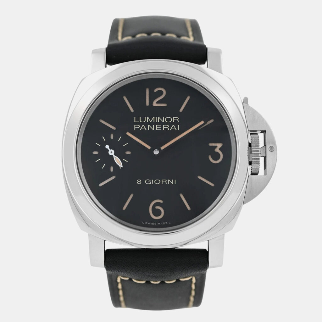 Panerai Luminor Base 8 Days PAM00915 Manual Winding Black Stainless Steel Men's Wristwatch 44 mm