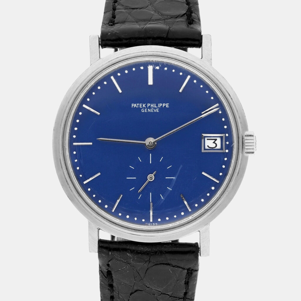 Patek Philippe Calatrava 3445G Automatic Blue 18k White Gold Men's Wristwatch 35 mm Patek Philippe Calatrava 3445G Automatic Blue 18k White Gold Men's Wristwatch 35 mm