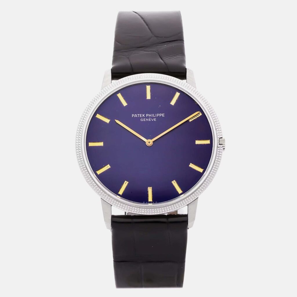 Patek Philippe Calatrava 3590 Automatic Blue 18k White Gold Women’s Wristwatch 35 mm Patek Philippe Calatrava 3590 Automatic Blue 18k White Gold Women’s Wristwatch 35 mm