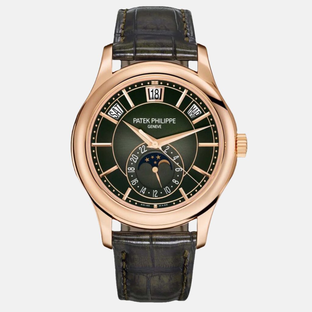 Patek Philippe Complications Annual Calendar 5205R-011 Automatic Olive Green 18K Rose Gold Men’s Wristwatch 40 mm Patek Philippe Complications Annual Calendar 5205R-011 Automatic Olive Green 18K Rose Gold Men’s Wristwatch 40 mm