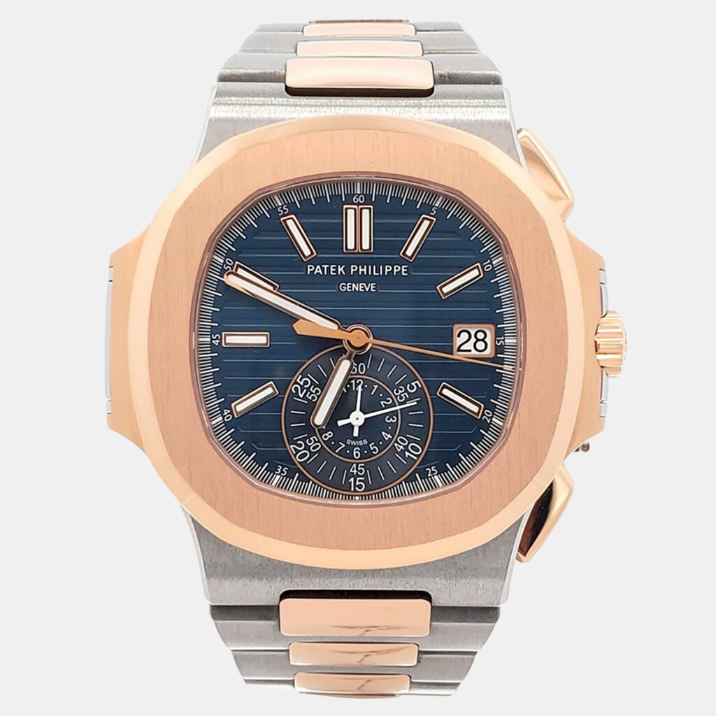 Patek Philippe Nautilus 5980/1AR-001 Automatic Blue 18k Rose Gold Stainless Steel Men's Wristwatch 40 mm Patek Philippe Nautilus 5980/1AR-001 Automatic Blue 18k Rose Gold Stainless Steel Men's Wristwatch 40 mm