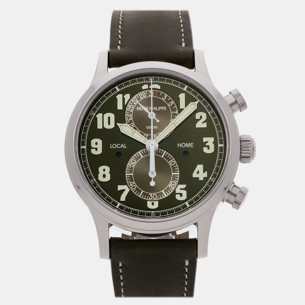 Pre-Owned Patek Philippe Complications Calatrava Pilot Travel Time Chronograph 5924G-010 42 mm Pre-Owned Patek Philippe Complications Calatrava Pilot Travel Time Chronograph 5924G-010 42 mm