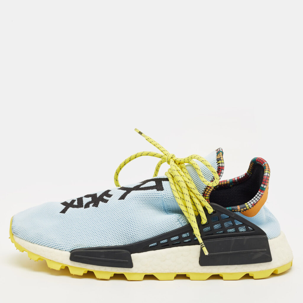 Pharrell Williams x Adidas Blue Knit Fabric Hu NMD Inspiration Pack Clear Sky Sneakers Size 43 1/3 Pharrell Williams x Adidas Blue Knit Fabric Hu NMD Inspiration Pack Clear Sky Sneakers Size 43 1/3