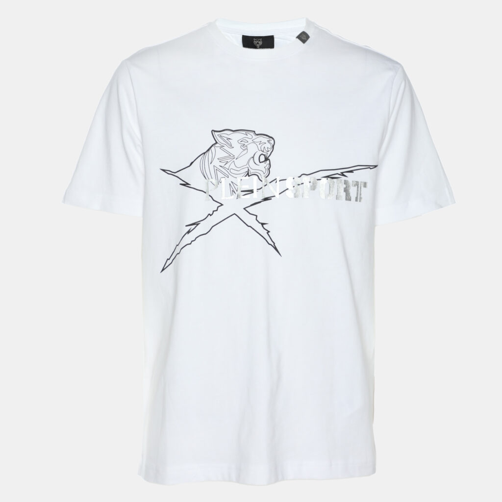 Plein Sport White Jersey Logo Print T-Shirt M Plein Sport White Jersey Logo Print T-Shirt M