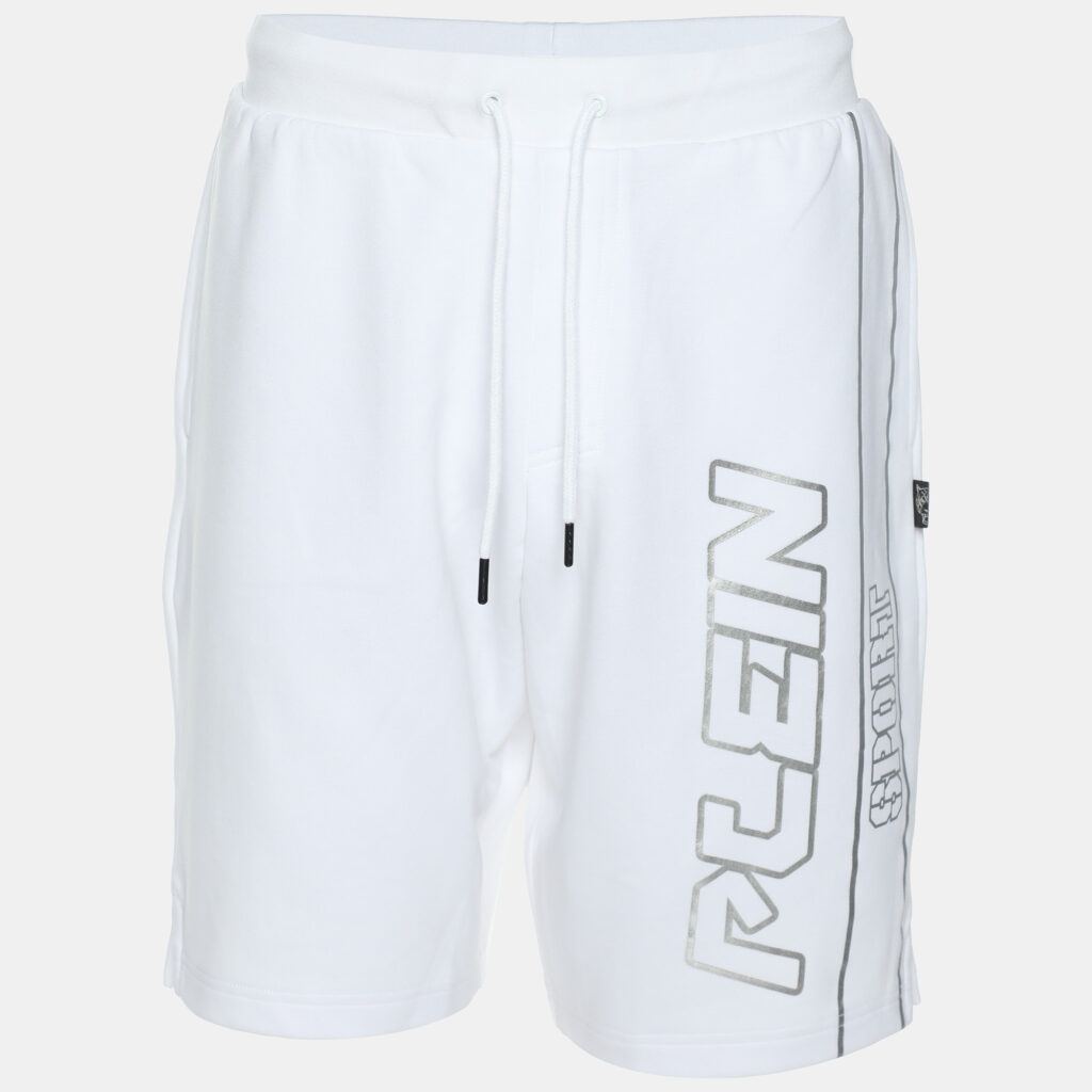 Plein Sport White Jersey Logo Printed Short M Plein Sport White Jersey Logo Printed Short M