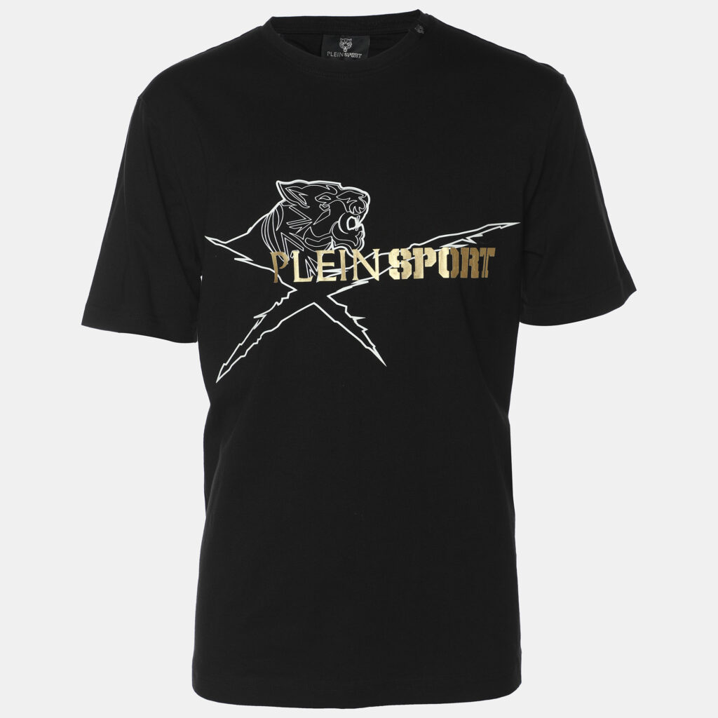 Plein Sport Black Jersey Logo Print T-Shirt L Plein Sport Black Jersey Logo Print T-Shirt L