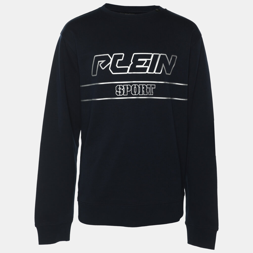 Plein Sport Navy Blue Jersey Logo Sweatshirt XL Plein Sport Navy Blue Jersey Logo Sweatshirt XL