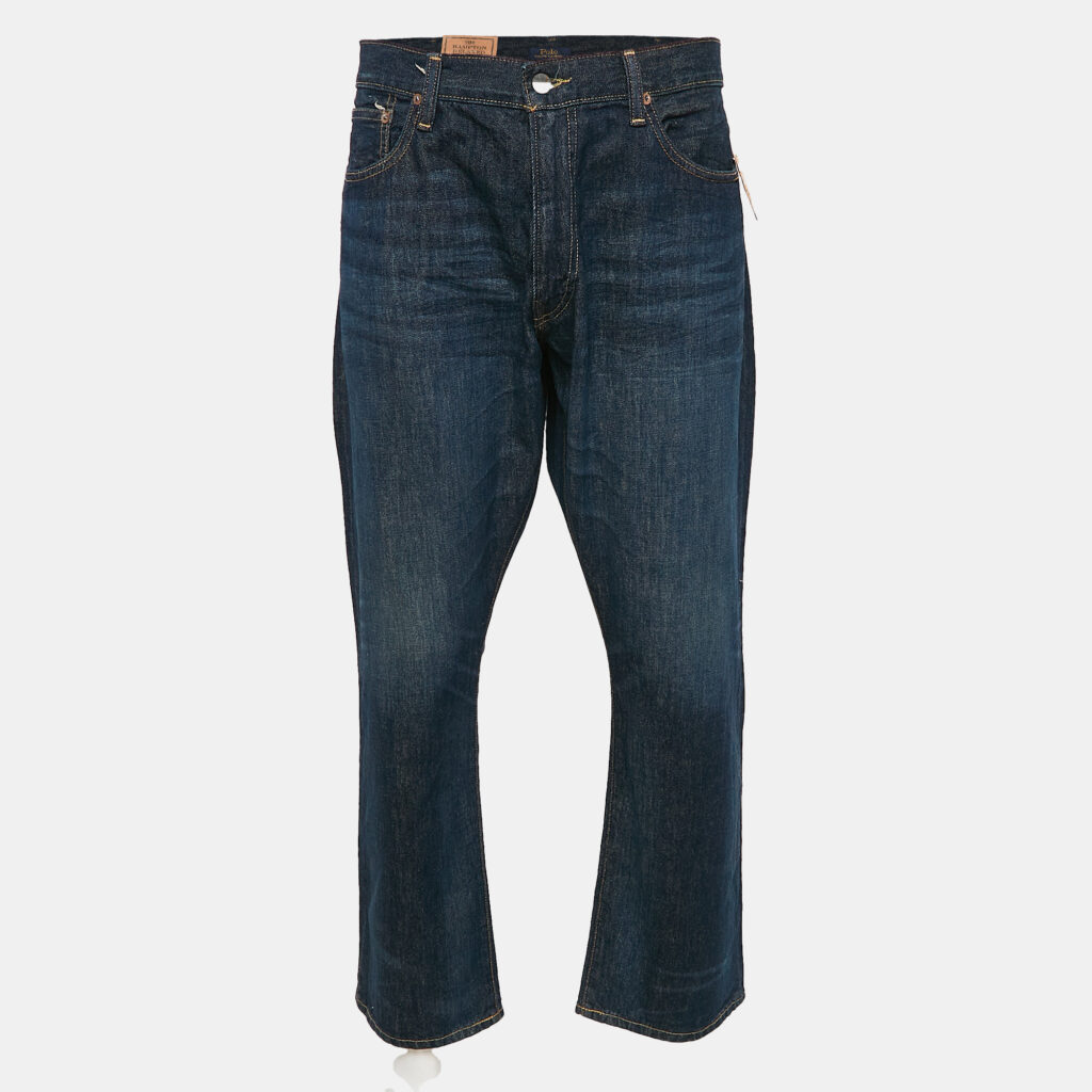 Polo Ralph Lauren Blue Denim Hampton Relax Fit Straight Jeans XXL Waist 38" Polo Ralph Lauren Blue Denim Hampton Relax Fit Straight Jeans XXL Waist 38"
