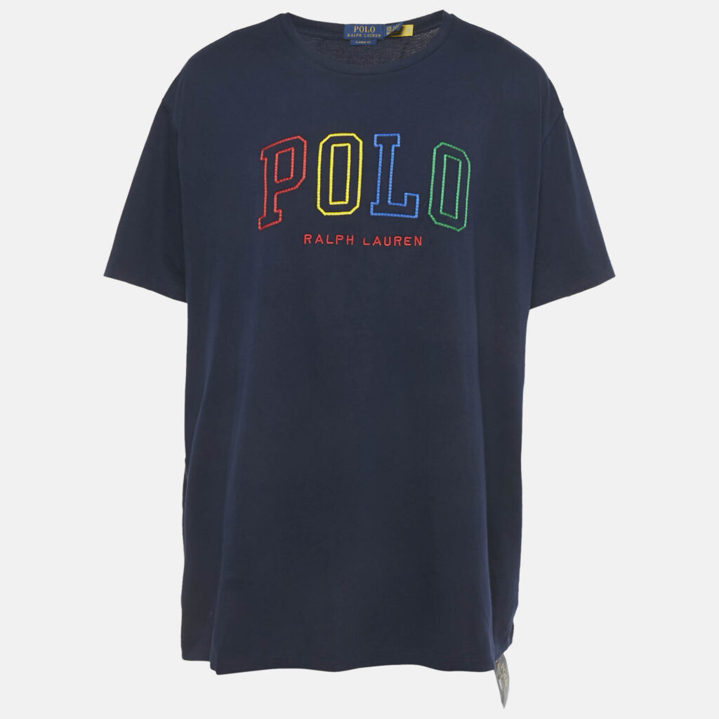 Polo Ralph Lauren Blue Logo Embroidery Cotton Classic Slim Fit T-Shirt XXL Polo Ralph Lauren Blue Logo Embroidery Cotton Classic Slim Fit T-Shirt XXL