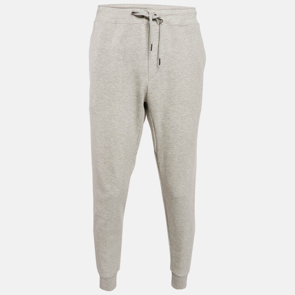 Polo Ralph Lauren Grey Logo Embossed Cotton Knit Joggers XL Polo Ralph Lauren Grey Logo Embossed Cotton Knit Joggers XL