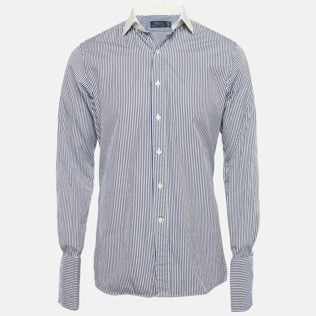 Polo Ralph Lauren Blue Striped Cotton Shirt M Polo Ralph Lauren Blue Striped Cotton Shirt M