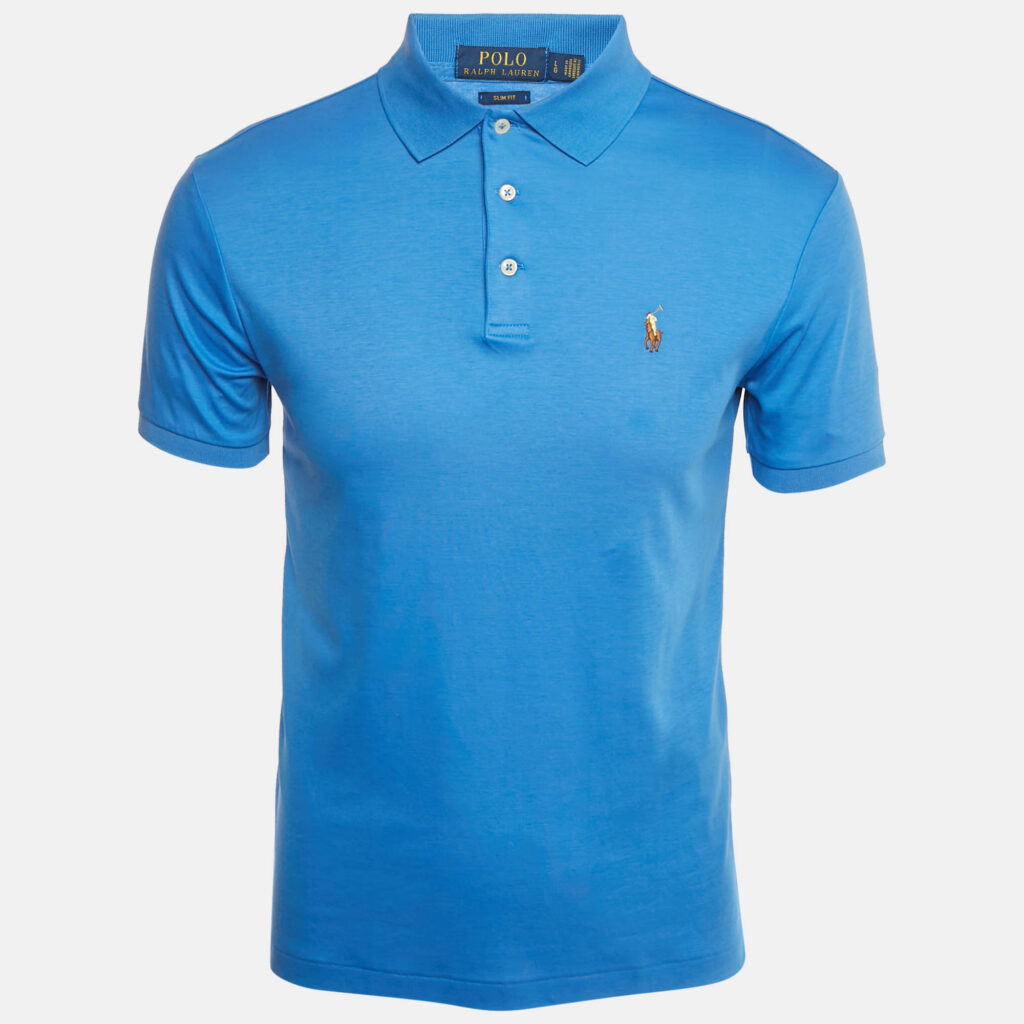 Polo Ralph Lauren Blue Jersey Slim Fit Polo T-Shirt L Polo Ralph Lauren Blue Jersey Slim Fit Polo T-Shirt L