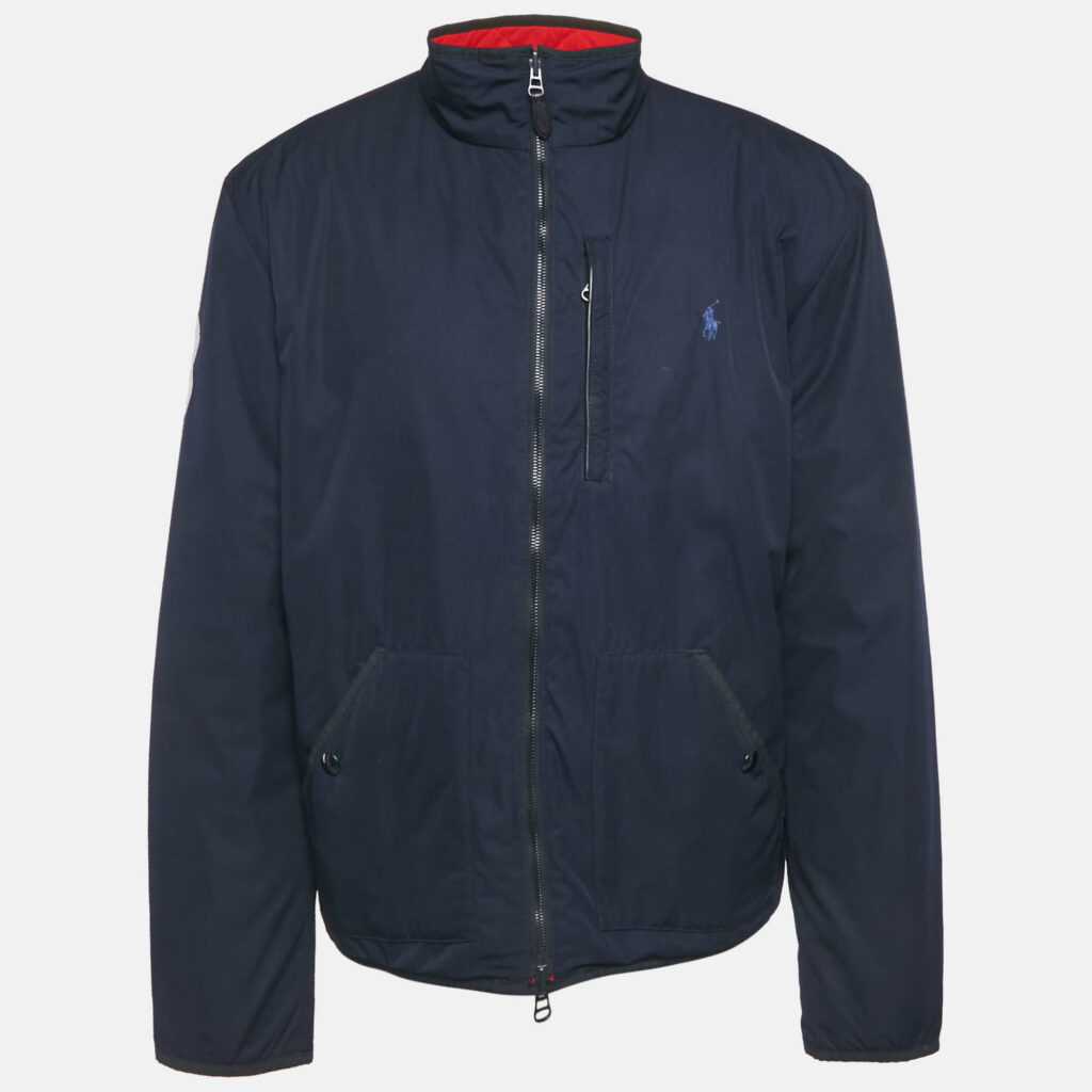 Polo Ralph Lauren Navy Blue /Red Synthetic Quilted Reversible Cross Country Jacket XL Polo Ralph Lauren Navy Blue /Red Synthetic Quilted Reversible Cross Country Jacket XL