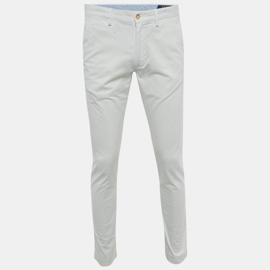 Polo Ralph Lauren White Cotton Chino Trousers M Polo Ralph Lauren White Cotton Chino Trousers M