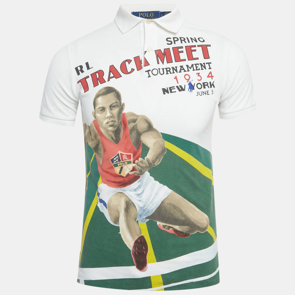 Polo Ralph Lauren White Spring Track Meet Cotton Polo T-Shirt S Polo Ralph Lauren White Spring Track Meet Cotton Polo T-Shirt S