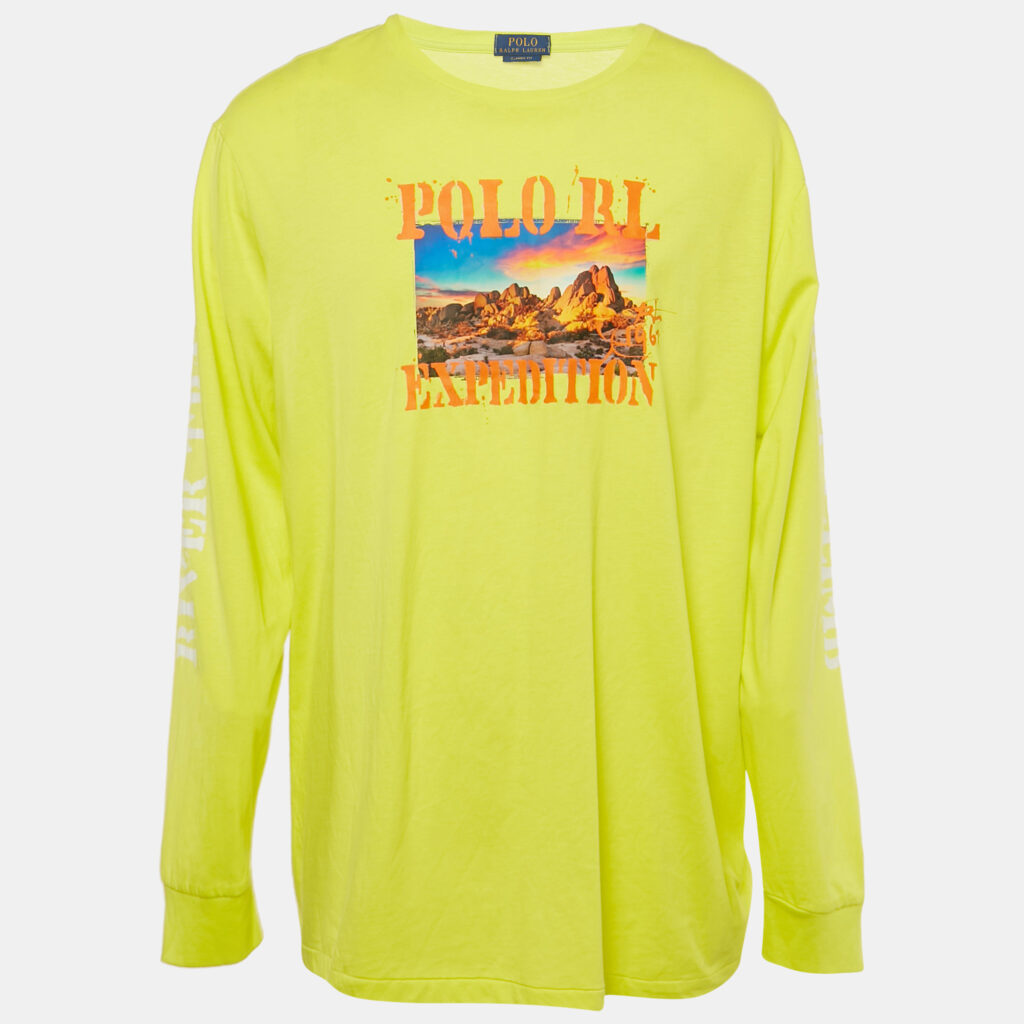 Polo Ralph Lauren Yellow Graphic Print Jersey T-Shirt XL