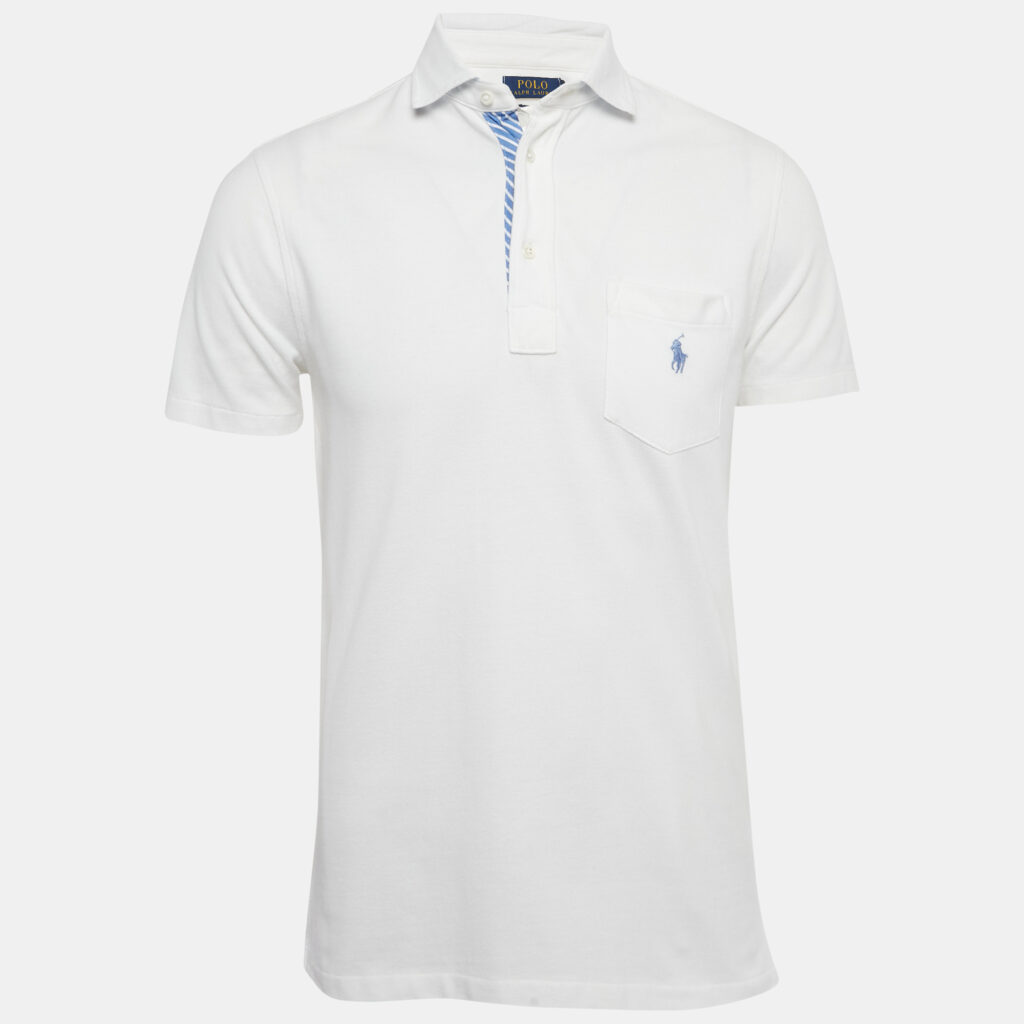 Polo Ralph Lauren White Cotton Custom Slim Fit Polo T-Shirt S Polo Ralph Lauren White Cotton Custom Slim Fit Polo T-Shirt S