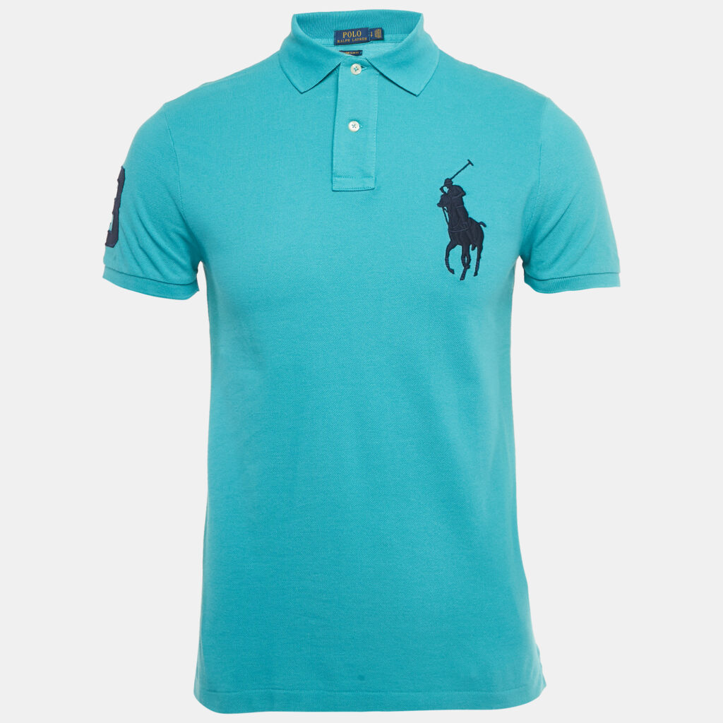 Polo Ralph Lauren Blue Logo Embroidered Cotton Polo T-Shirt S Polo Ralph Lauren Blue Logo Embroidered Cotton Polo T-Shirt S