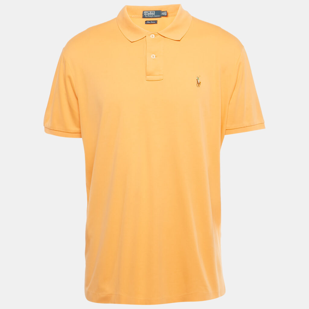 Polo Ralph Lauren Orange Pima Jersey Polo T-Shirt XL Polo Ralph Lauren Orange Pima Jersey Polo T-Shirt XL