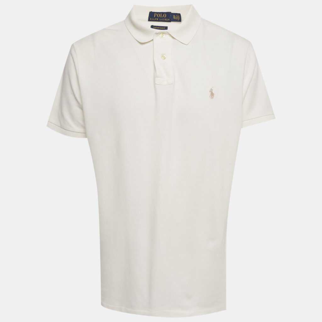Polo Ralph Lauren White Pique Custom Slim Fit Polo T-Shirt XL