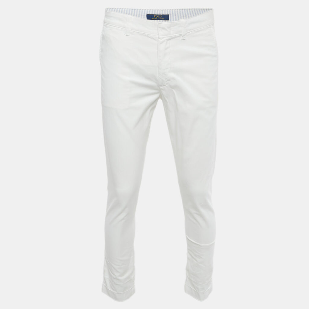 Polo Ralph Lauren White Cotton Chino Trousers M Polo Ralph Lauren White Cotton Chino Trousers M
