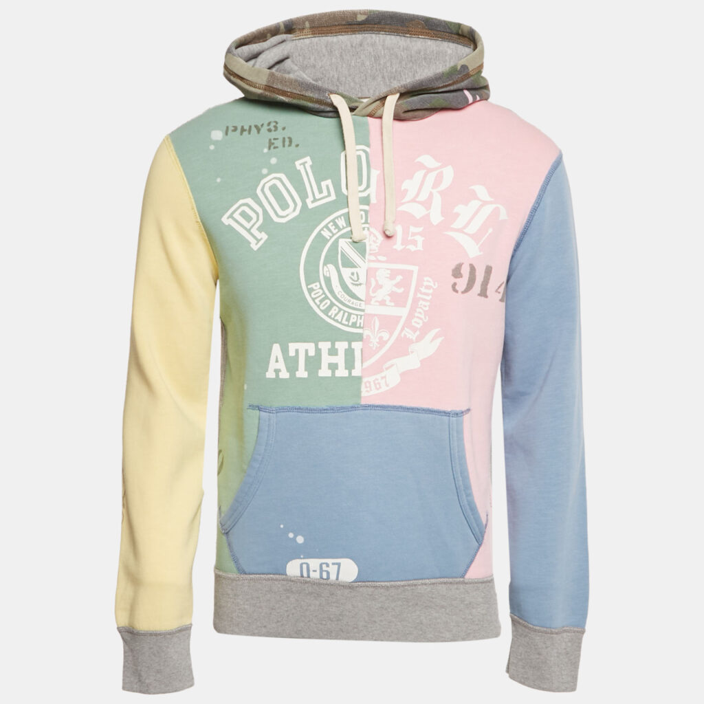 Polo Ralph Lauren Multicolor Printed Patch Cotton Hoodie S Polo Ralph Lauren Multicolor Printed Patch Cotton Hoodie S