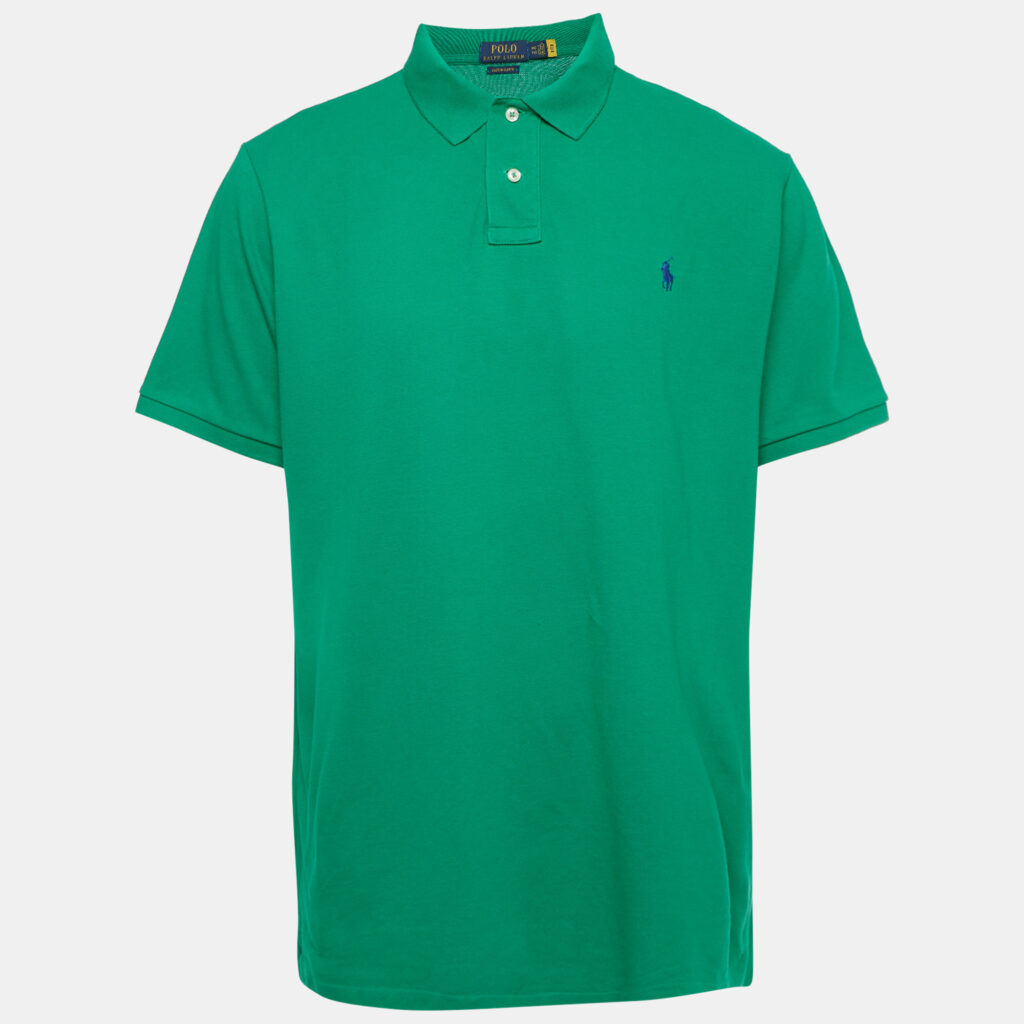 Polo Ralph Lauren Green Pique Custom Fit Polo T-Shirt XXL Polo Ralph Lauren Green Pique Custom Fit Polo T-Shirt XXL