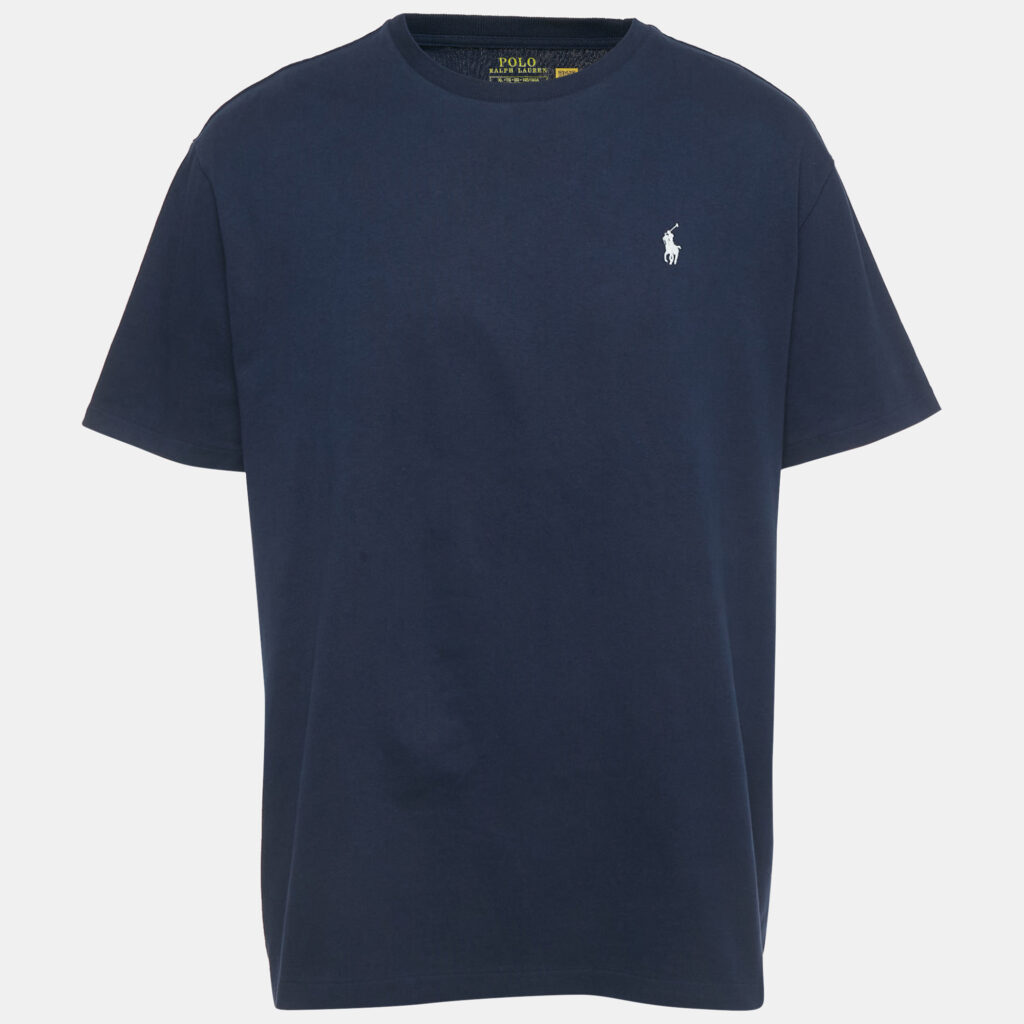 Polo Ralph Lauren Navy Blue Logo Print Cotton Classic Fit T-Shirt XL
