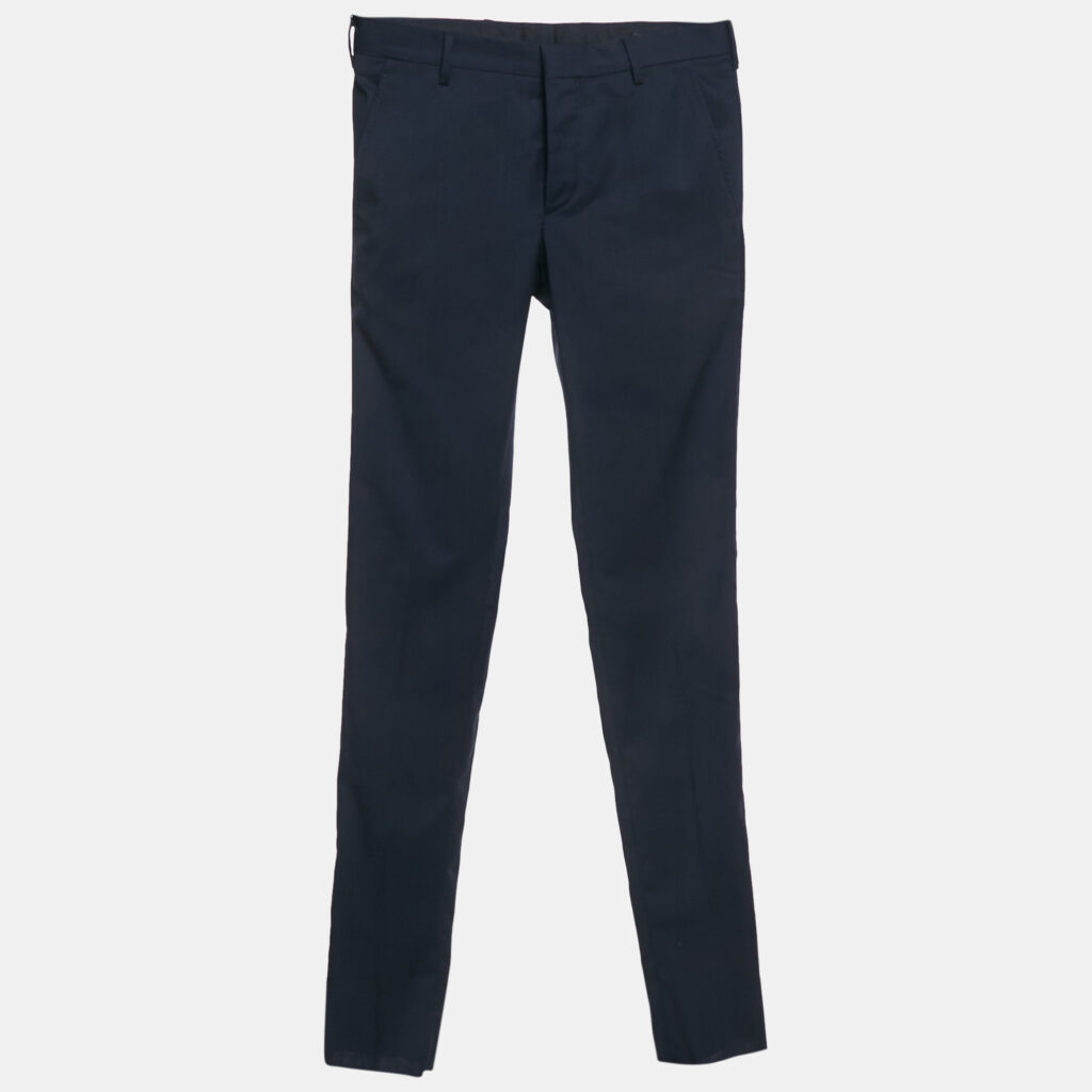 Prada Navy Blue Wool Formal Trousers XS