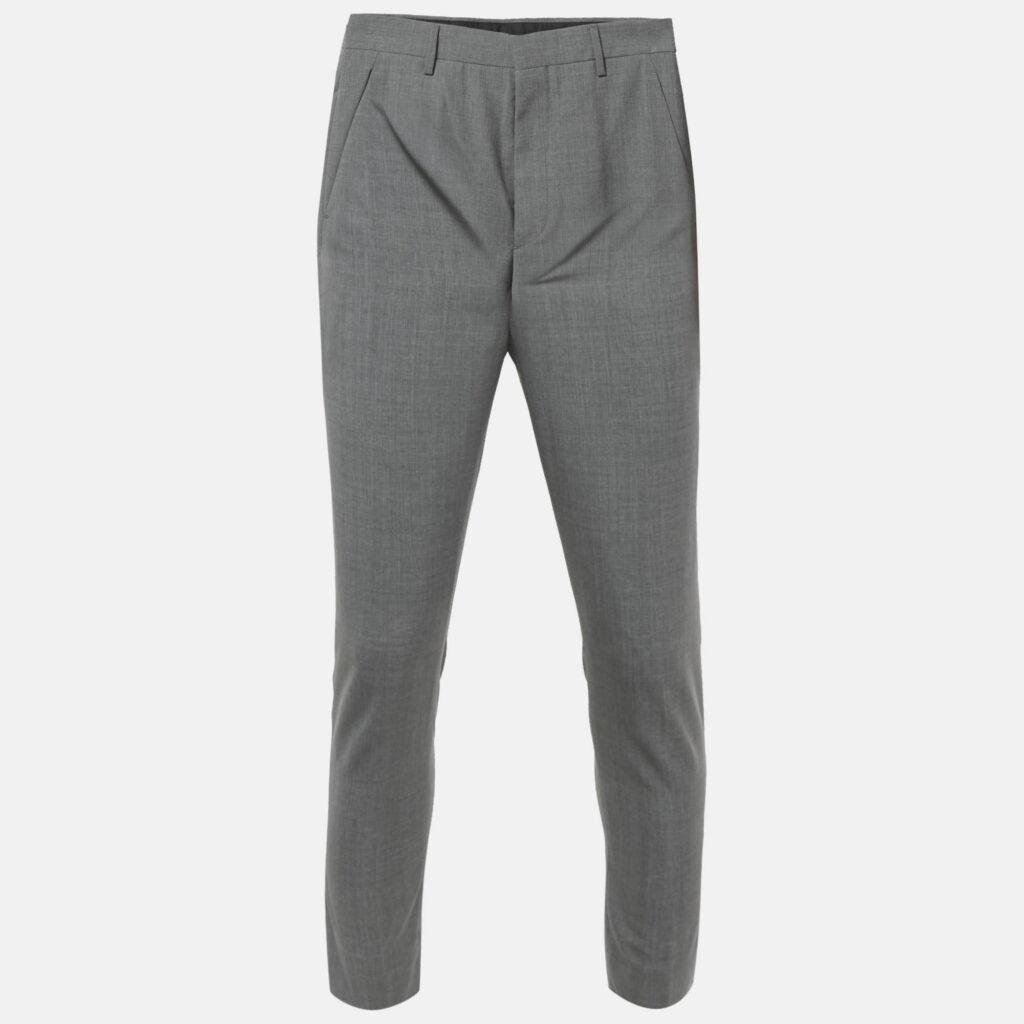Prada Grey Wool Buttoned Straight Fit Trouser XL