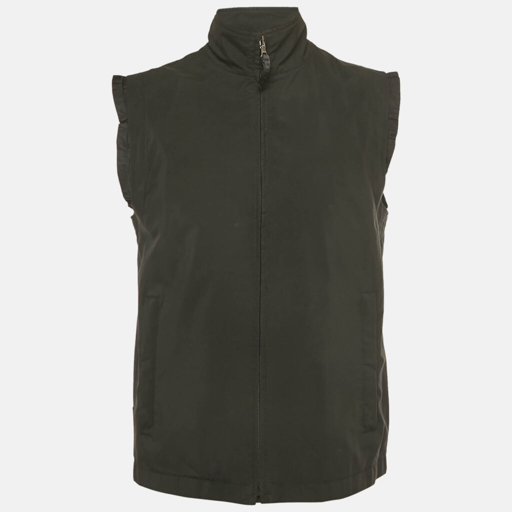 luxury-men-prada-sport-used-clothes-p1250726-001-1.jpg Prada Sport Black Windbreaker Zip Up Vest L