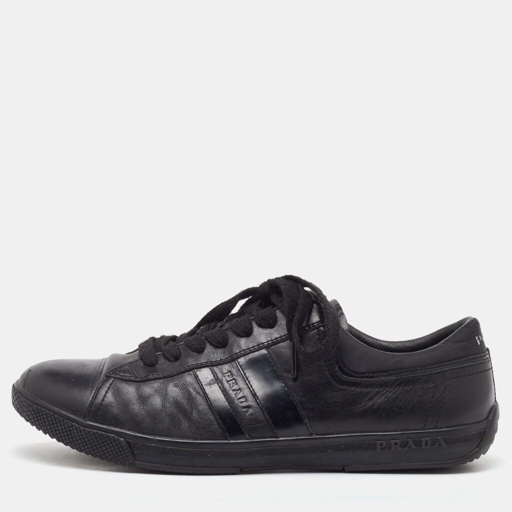 Prada Sport Black Leather Low Top Sneakers Size 42 Prada Sport Black Leather Low Top Sneakers Size 42