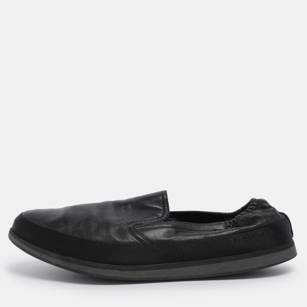 Prada Sports Black Leather Scrunch Slip On Sneakers Size 45 Prada Sports Black Leather Scrunch Slip On Sneakers Size 45