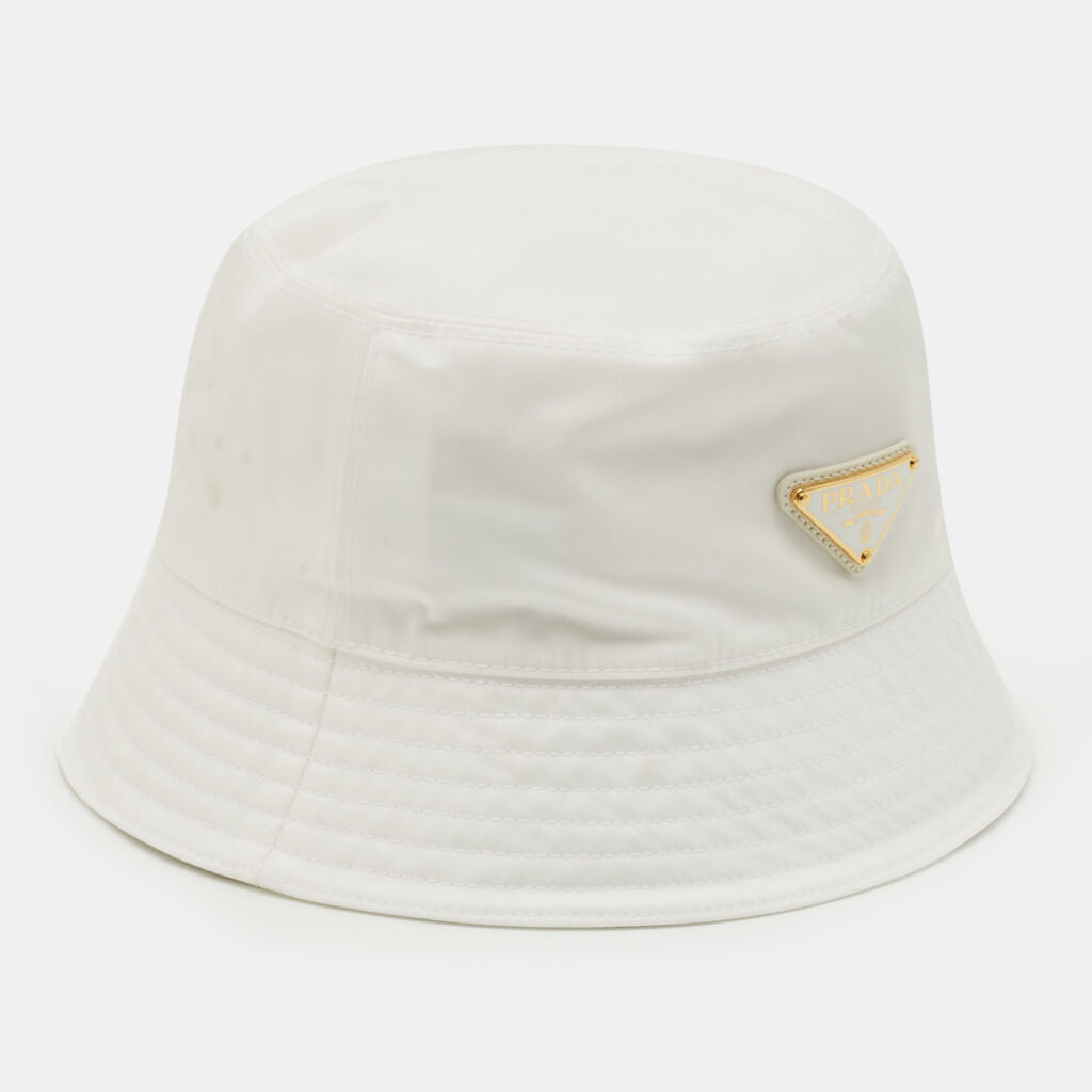 Prada White Re-Nylon Bucket Hat S Prada White Re-Nylon Bucket Hat S