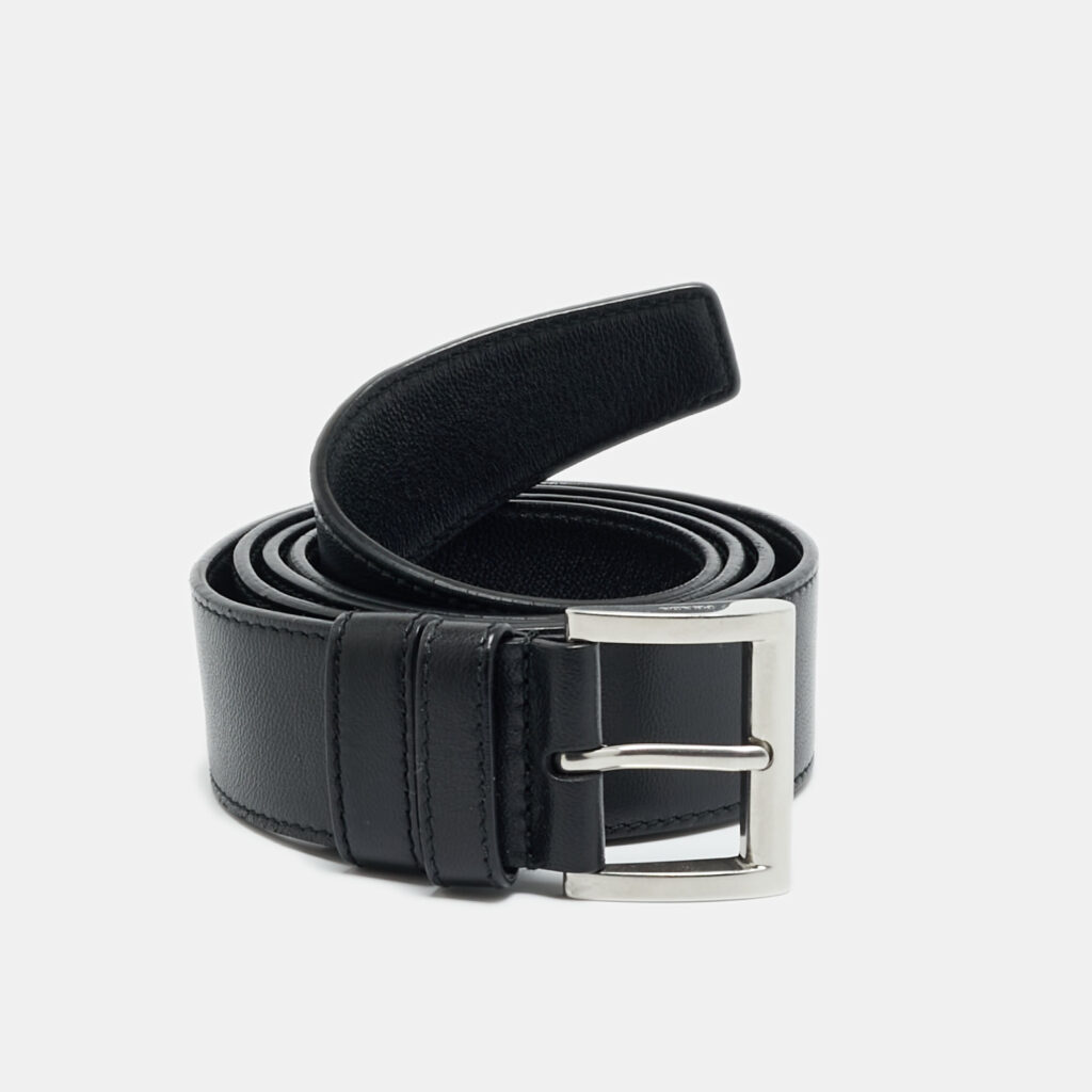 luxury-men-prada-used-accessories-p1249561-001.jpg Prada Buckle 75CM Belt Black Leather