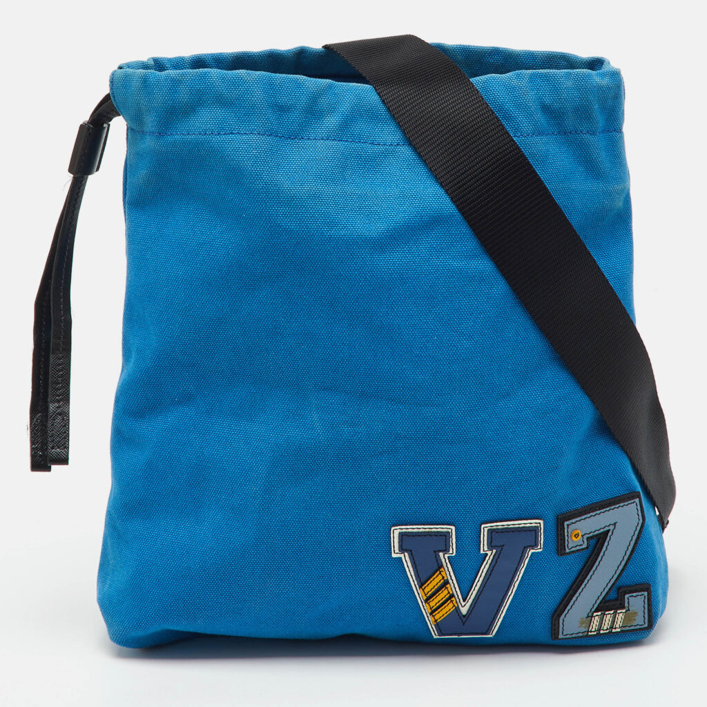 luxury-men-prada-used-bags-p1200825-012-1.jpg Prada Blue Canvas Canapa VZ Initial Drawstring Convertible Bag