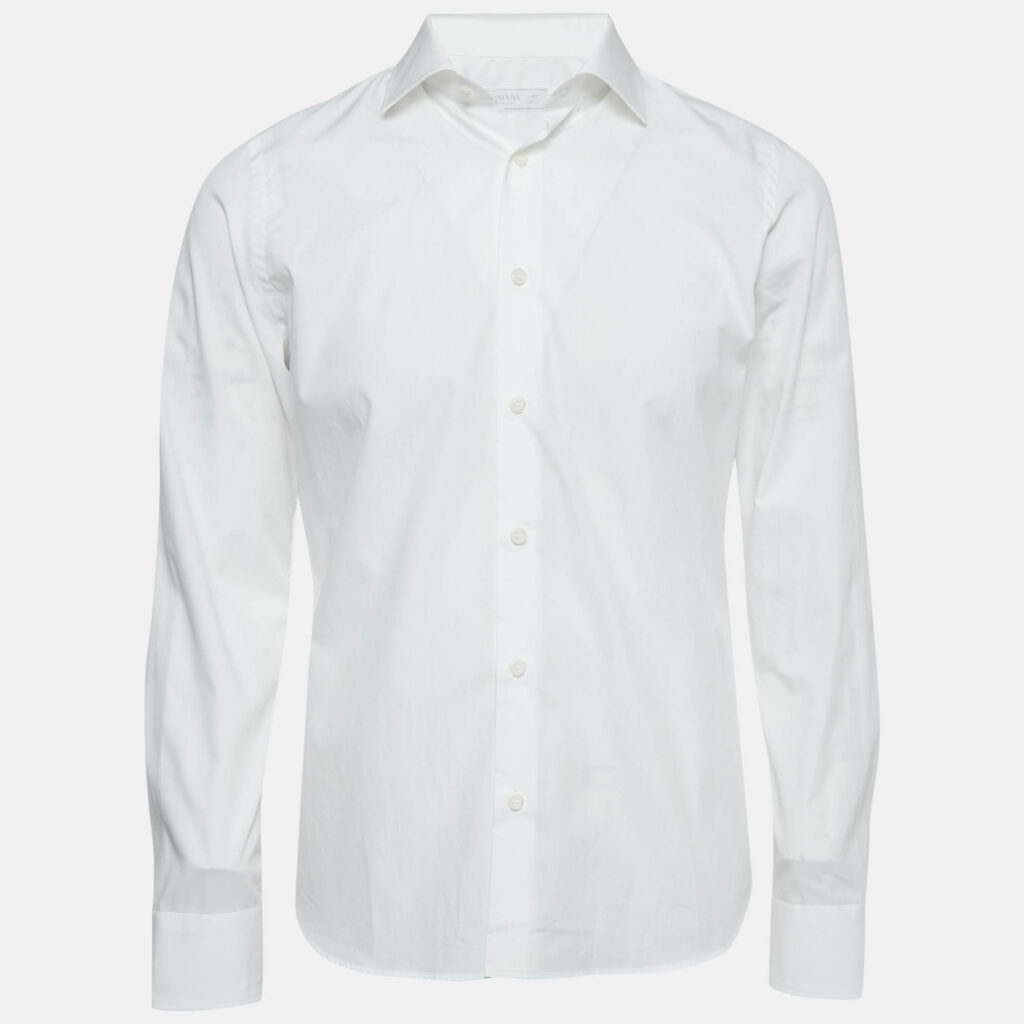 Prada White Cotton Long Sleeve Shirt M Prada White Cotton Long Sleeve Shirt M