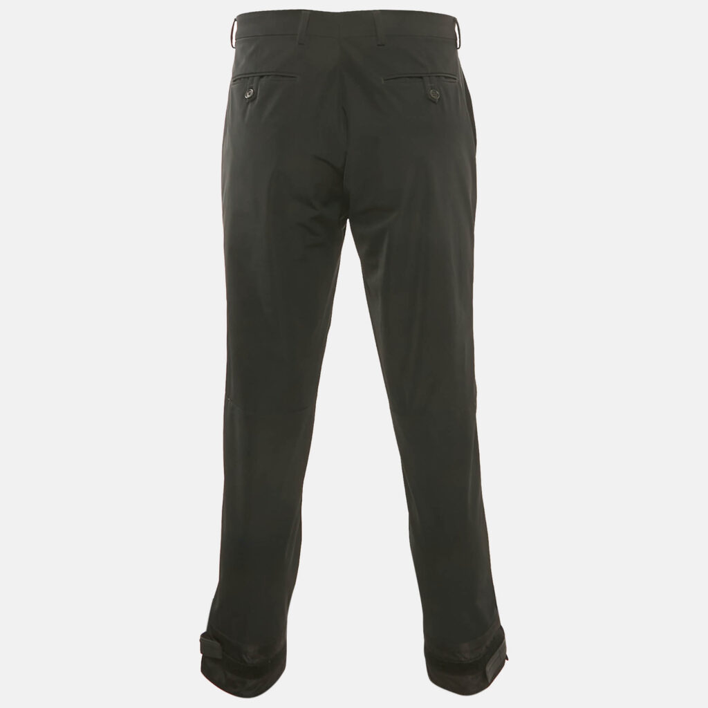 Prada Black Synthetic Velcro Detail Pants XL
