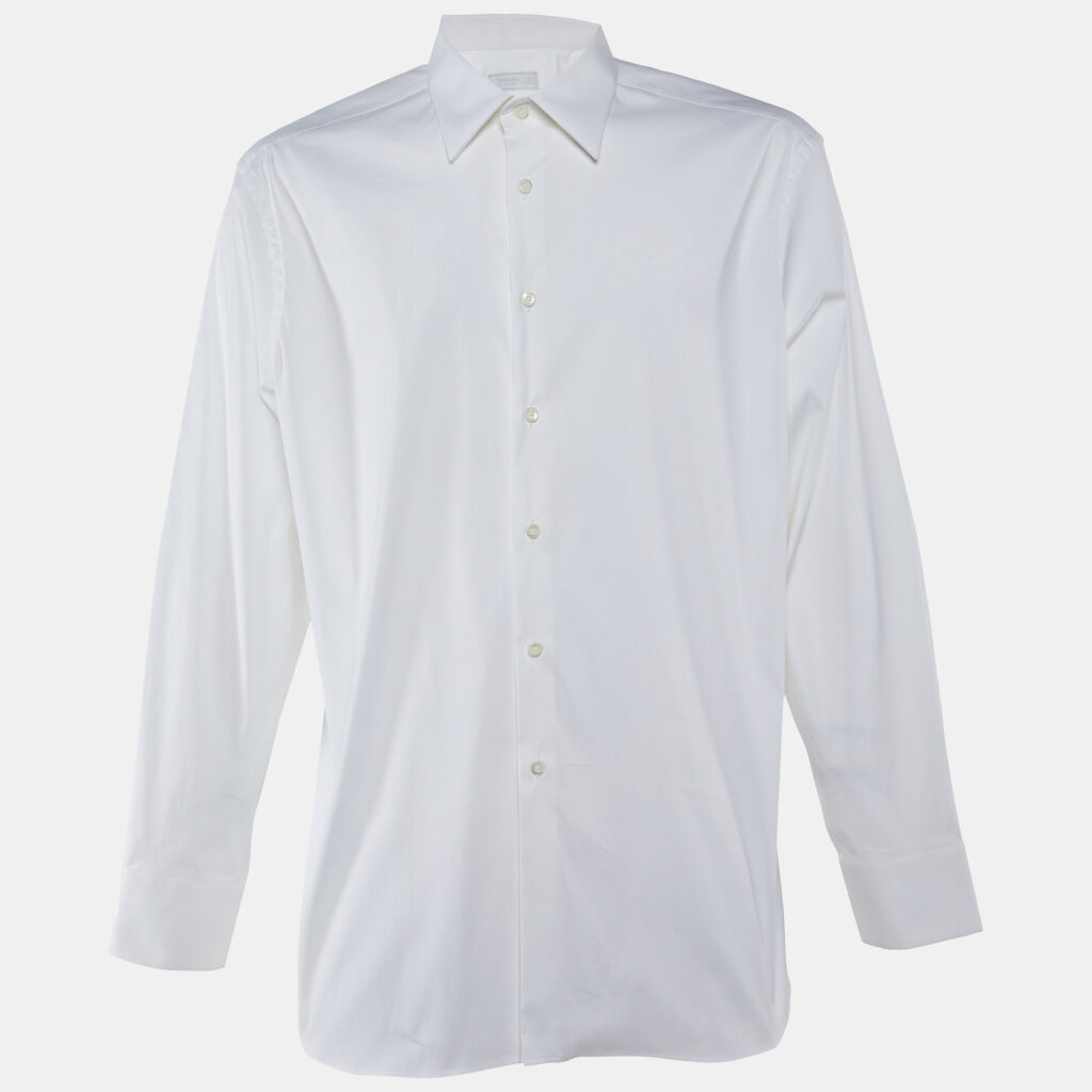 Prada Off-White Cotton Button Front Shirt XXXL Prada Off-White Cotton Button Front Shirt XXXL
