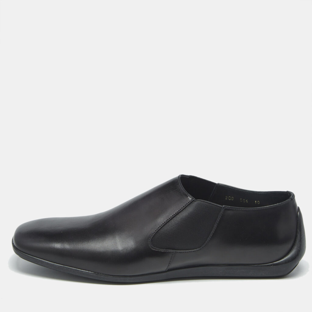 Prada Black Leather Slip On Loafers Size 44 Prada Black Leather Slip On Loafers Size 44