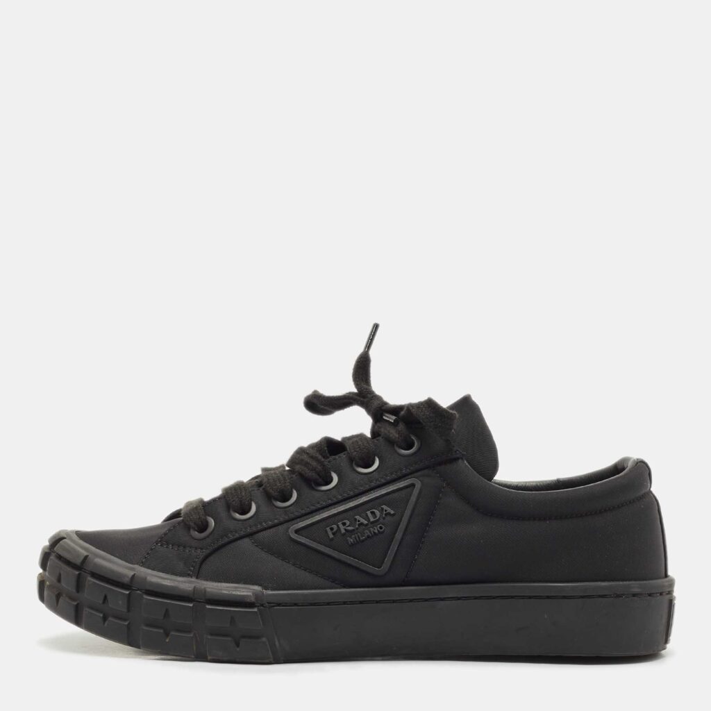 Prada Black Re-Nylon Wheel Cassetta Sneakers Size 40.5 Prada Black Re-Nylon Wheel Cassetta Sneakers Size 40.5