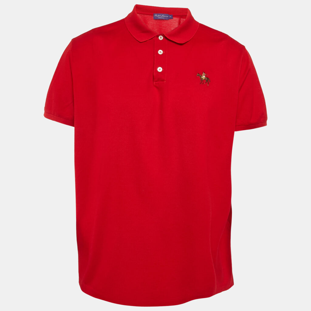 Ralph Lauren Purple Label Red Cotton Pique Polo T-Shirt XXL Ralph Lauren Purple Label Red Cotton Pique Polo T-Shirt XXL