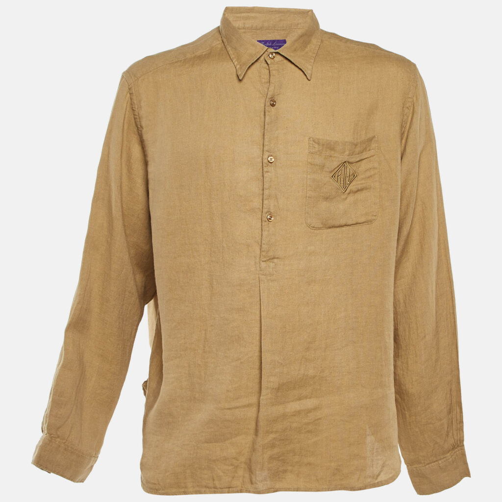 Ralph Lauren Purple Label Beige Button Front Shirt XL Ralph Lauren Purple Label Beige Button Front Shirt XL