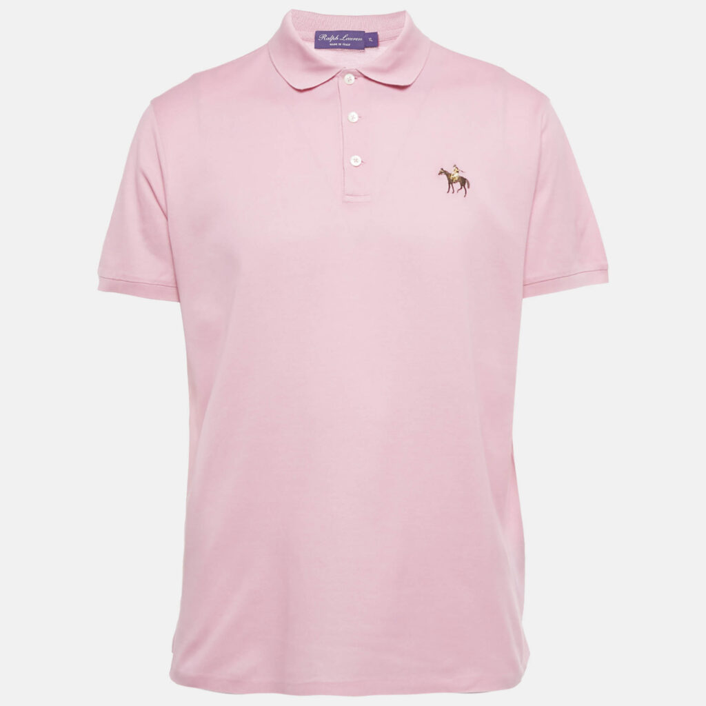 Ralph Lauren Purple Label Pink Cotton Pique Polo T-Shirt XL