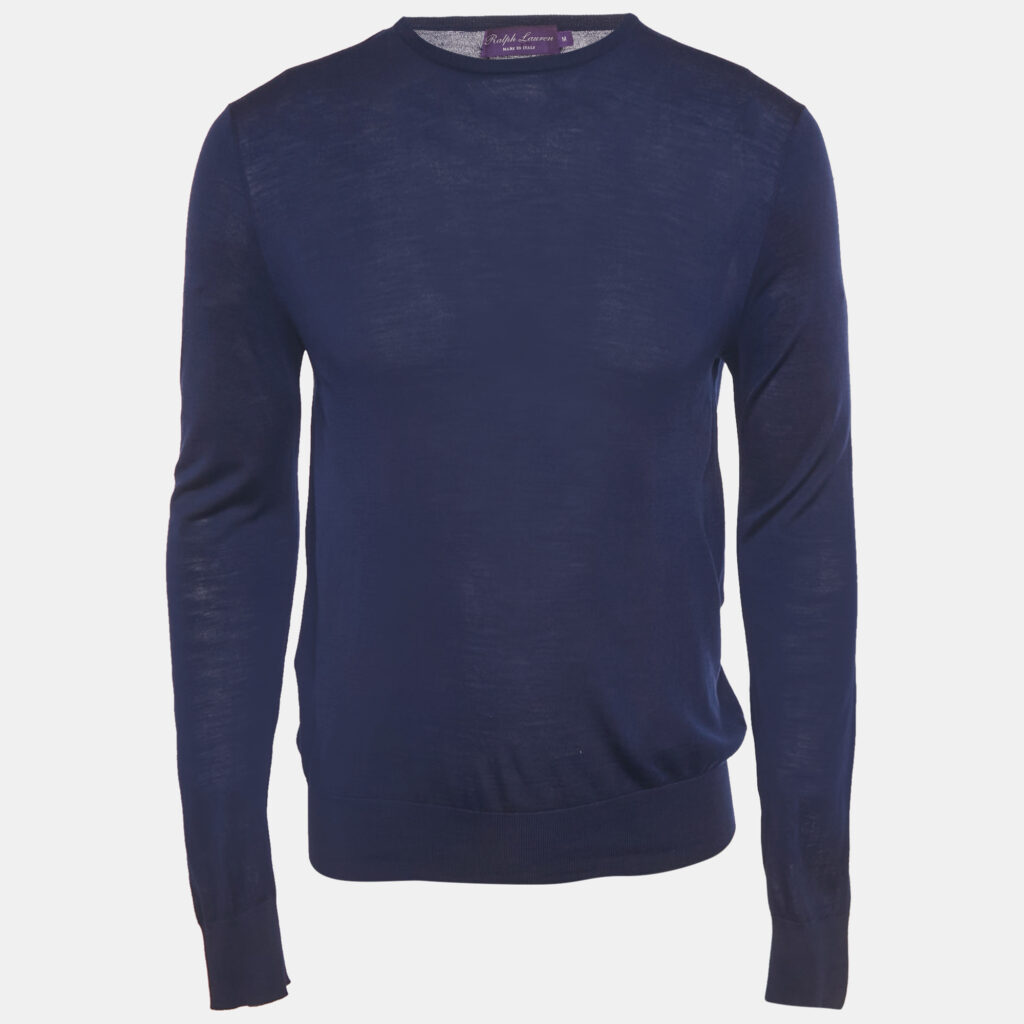 Ralph Lauren Purple Label Blue Knit Crewneck Sweater M