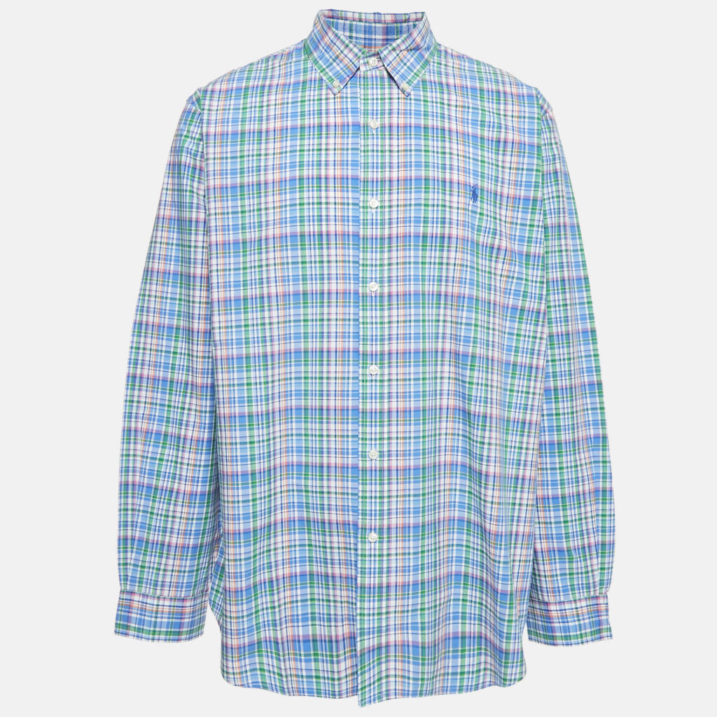 Ralph Lauren Blue/Green Checks Cotton Classic Fit Shirt XXL Ralph Lauren Blue/Green Checks Cotton Classic Fit Shirt XXL