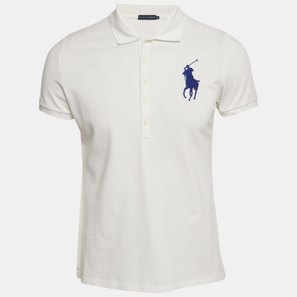 Ralph Lauren White Embroidered Polo Pony Cotton Polo T-Shirt XL Ralph Lauren White Embroidered Polo Pony Cotton Polo T-Shirt XL