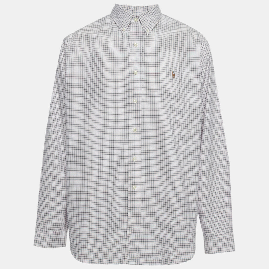 Ralph Lauren Navy Blue/Pink Checkered Cotton Regular Fit Shirt XL