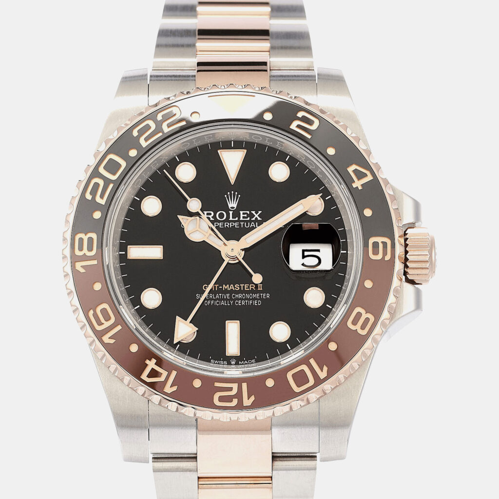luxury-men-rolex-new-watches-p1231657-001-1.jpeg Rolex GMT Master II 126711 CHNR Rootbeer Black 18K Everose Gold Stainless Steel Automatic Men's Wristwatch 40mm