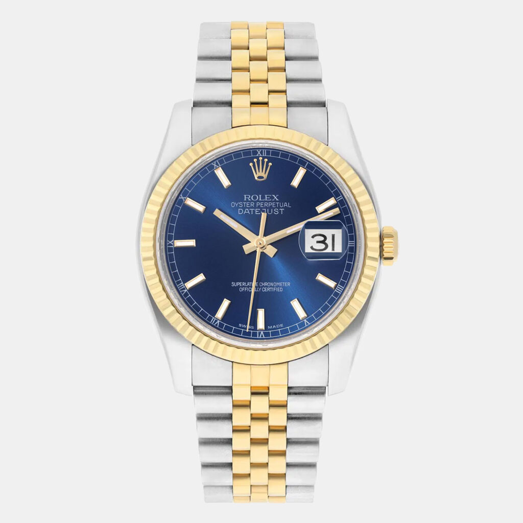 Rolex Datejust 116233 Automatic Blue 18k Yellow Gold Stainless Steel Men's Wristwatch 36 mm Rolex Datejust 116233 Automatic Blue 18k Yellow Gold Stainless Steel Men's Wristwatch 36 mm